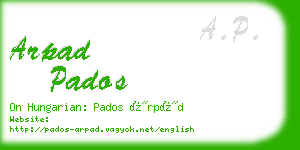 arpad pados business card